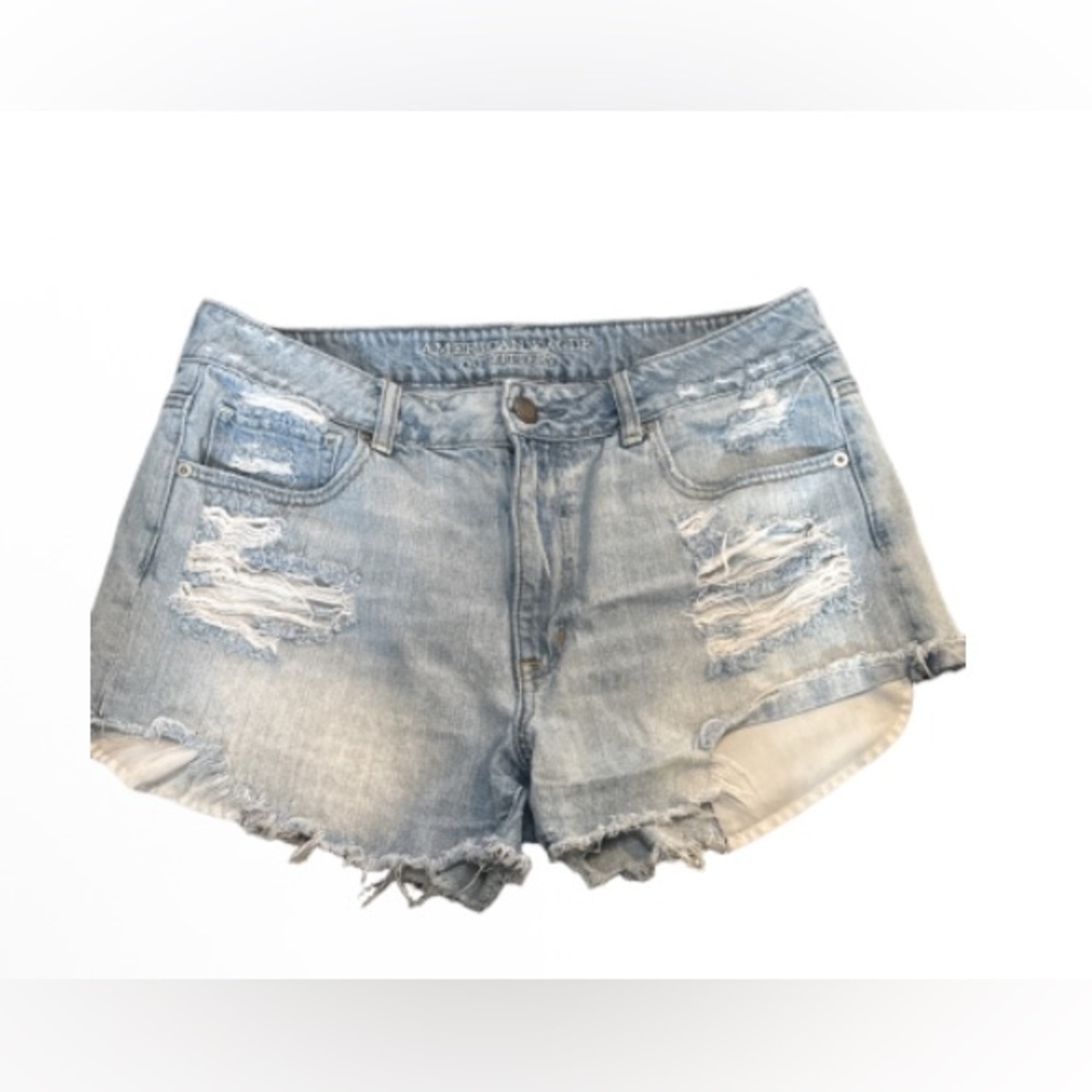 American Eagle Outfitters Light Blue Ripped Jean Shorts